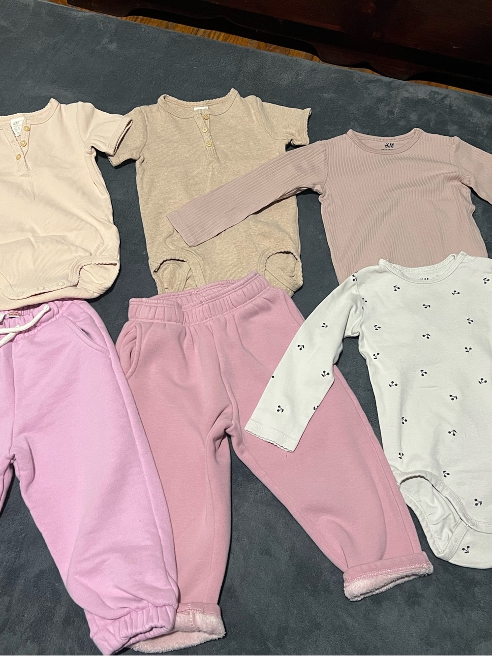 H&M and Zara Pastel Pink & Light Beige Baby Clothing Set
